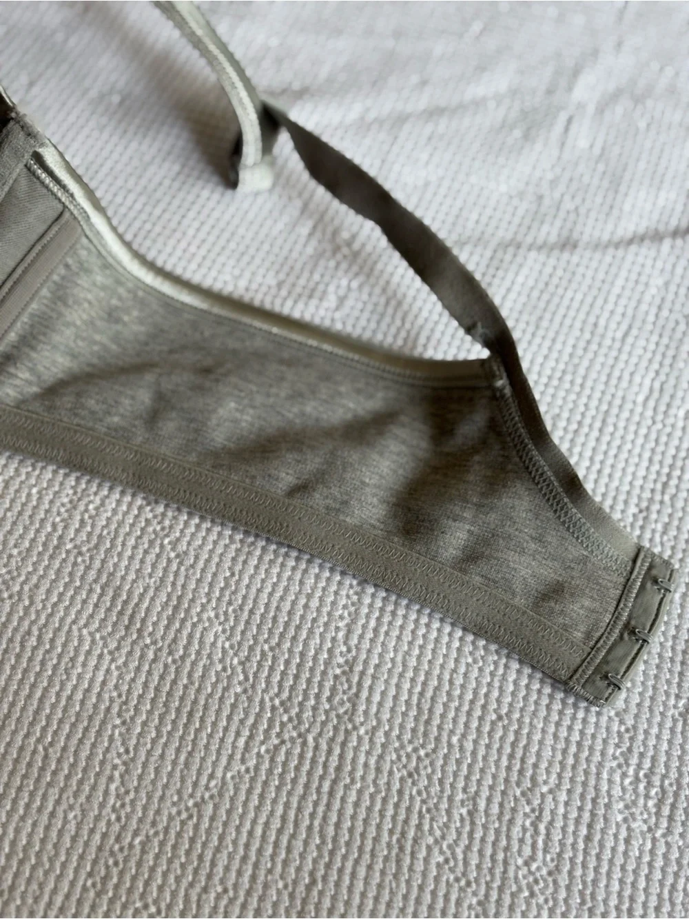 Cacique Gray Bra with Black Lace Trim